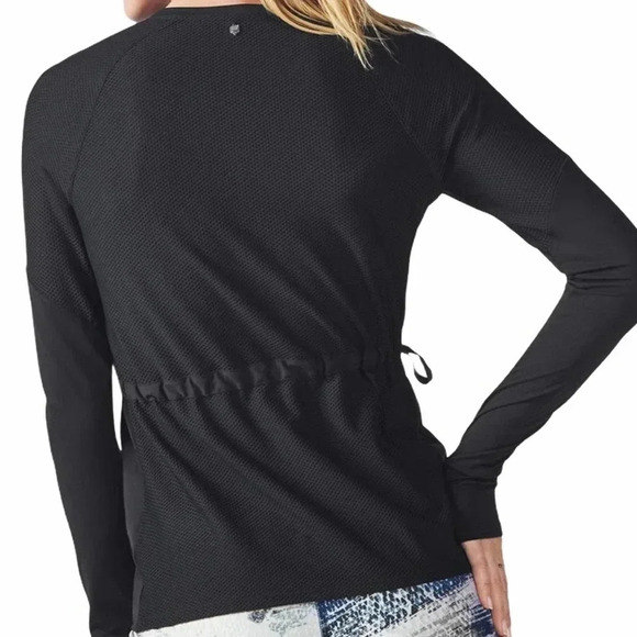 Fabletics Lana Black Cinched Waist Long Sleeve Size Large - Picture 11 of 11